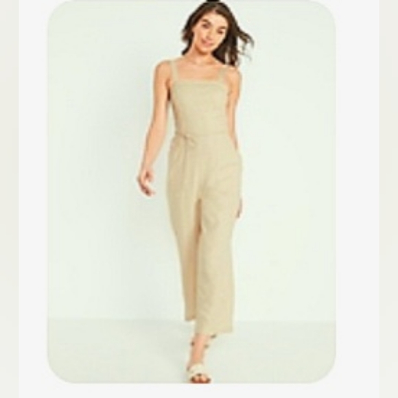 Old Navy, Sleeveless Linen-Blend Tie-Belt Wide-Leg Jumper, MP, Ecru - Picture 8 of 8